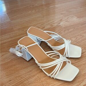 PrettyLittleThing White Strappy Heels